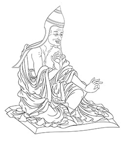 Click to enlarge! Vasubandhu – Chris Banigan line drawing