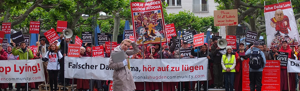 Protests against Dalai Lama via International Shugden Community (ISC) in Germany, 2014