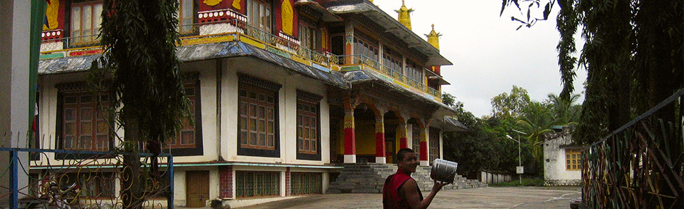 Lachi (main) temple in Drepung monastery, India, Mundgod