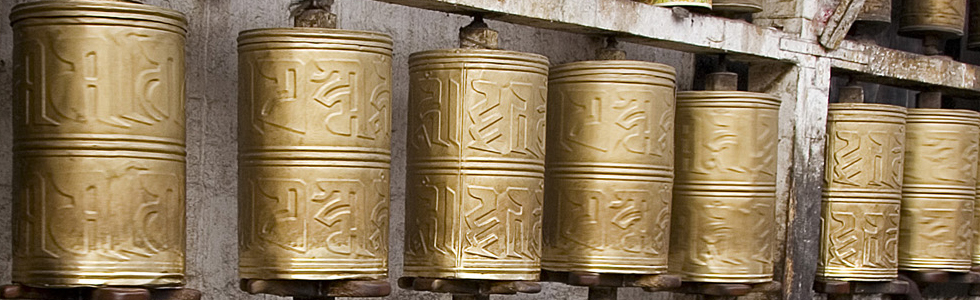 Tibetan prayer wheels