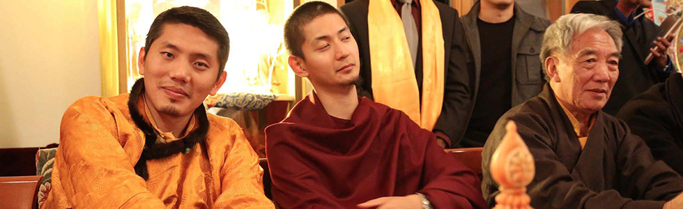 Trijang Chocktrul Rinpoche (left) and Rabgya Rinpoche.