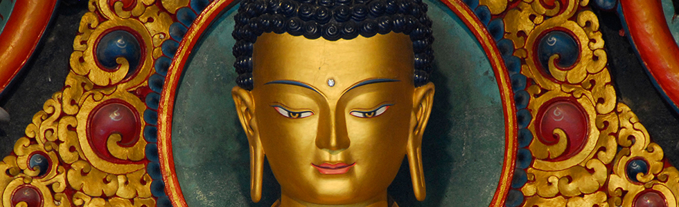 Golden Buddha statue in Bodhgaya, India, 2007