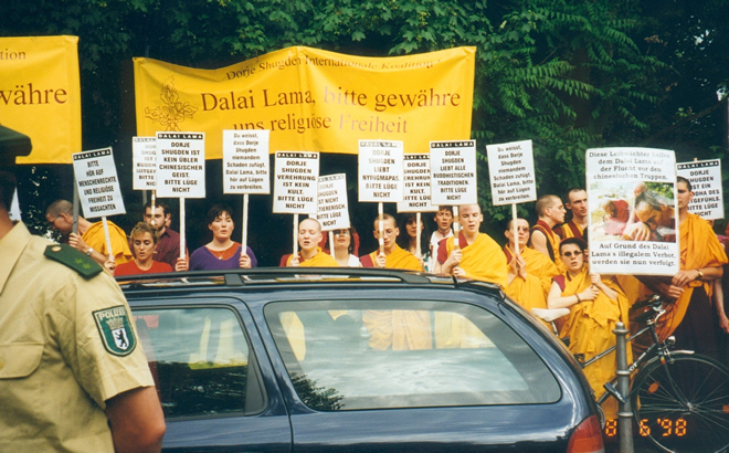 Click to enlarge and for more… Dalai Lama protesters Berlin, 1998