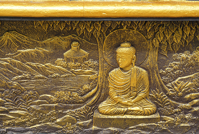 Click to enlarge! Buddha in Wilderness, Maha Vihara Mojopahit, Trowulan, East Java