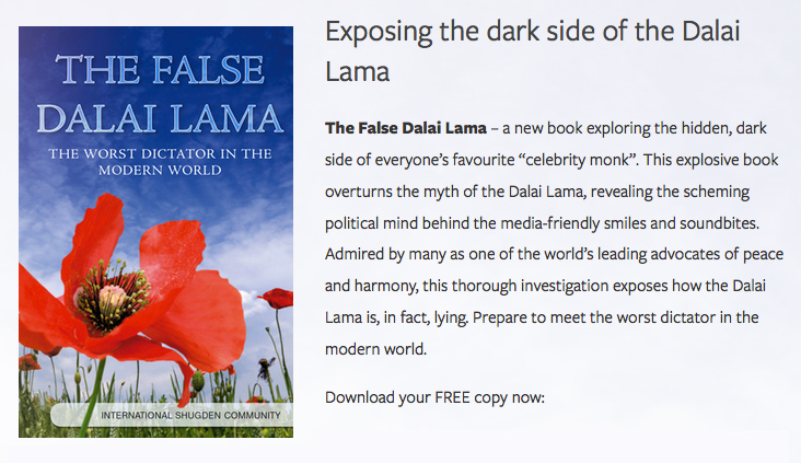 The Dalai Lama as the “worst dictator” whose “dark side” has to be exposed.