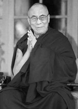 Click to enlarge! The current Fourteenth Dalai Lama, Tenzin Gyatso, born in 1935